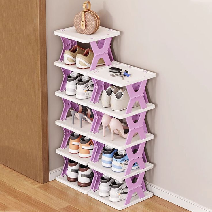 6-Tier Plastic Shoe Storage Rack – Durable Space-Saving Organizer for Home & Closet