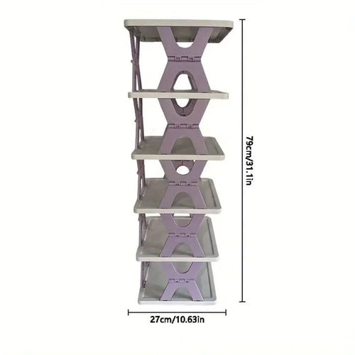 6-Tier Plastic Shoe Storage Rack – Durable Space-Saving Organizer for Home & Closet