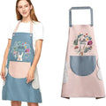 Uniquebe Premium Waterproof Kitchen Apron-Cute Bunny Print | Adjustable Cooking Apron with Pocket
